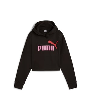 PRODUCT STORY: Hit all this season's style notes in this Essentials favourite. Simple but spot-on, it combines an on-trend relaxed fit with a cropped cut and a two-tone logo in pride of place. FEATURES & BENEFITS: Made with at least 20% recycled materials. DETAILS: Relaxed fit; Hooded neckline; Ribbed cuffs; PUMA No. 1 Logo rubber print on the chest.  Our model is 146 cm tall and is wearing size 152 RUS.