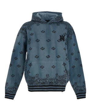 Sudadera con capucha Amiri azul, Regular Fit, Se ajusta a la talla real, 100% algodón, Made in Italy, Extremos de cintura y mangas acanalados, Sudadera con capucha, Sudadera con capucha azul, Ropa urbana