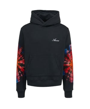 Sudadera con capucha Amiri negra, Corte regular, Se ajusta a la talla real, 100% algodón, Hecho en EE. UU., Extremos de cintura y mangas acanalados, Sudadera con capucha, Sudadera con capucha negra, Ropa urbana