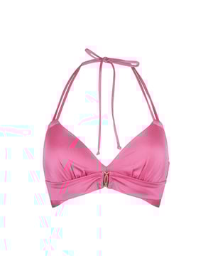 Besser sicher als sorry! Dieses Triangel-Bikini-Oberteil ist formgefertigt und hat verstellbare Nackenbänder.