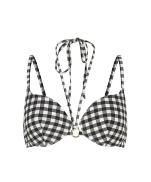 Jij bent je enige beperking! Dit straalt zelfvertrouwen uit! De zwart-witte print geeft deze lijn een geweldige uitstraling! Deze bikini is voorgevormd, heeft verstelbare schouderbanden en is voorzien van beugels. Dit maakt deze bikini ook zeer geschikt voor grotere maten.