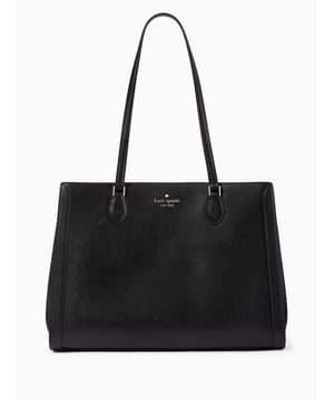 Madison Saffiano Leather East West Leather Laptop Tote, Back Zip And Front Slip Pockets,  Length: 17.00 Cm,  Width: 28.50 Cm,  Height: 39.50 Cm