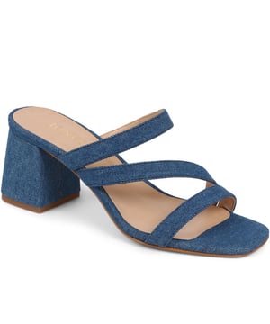Step out with a playful twist in these heeled mule sandals, featuring crisscross straps and a chunky heel for a casual yet elevated look. Perfect for adding a dash of fun to your step, they're a versatile choice for brunches to evening dates.