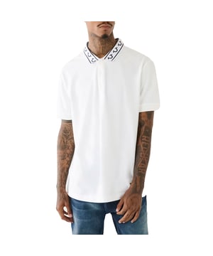 True Religion Mens Polo Shirt
Style Code:  107945
100% Cotton
Made in India
Embossed Arched True Religion Logo
Short Sleeve
Ribbed Collar & Sleeve
Soft Cotton Fabric
Relaxed Fit
Machine Washable
Split Side Hem
