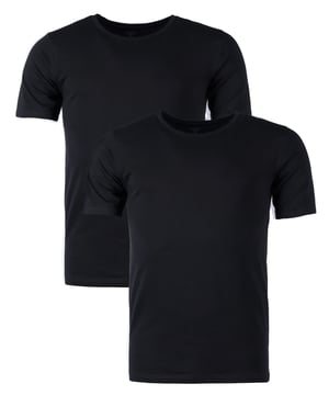 Der weiche Stoff sorgt für eine ideale Passform und ein angenehmes Tragegefühl. Das T-Shirt ist mit einem Rundhalsausschnitt ausgestattet. Schlichtes Design im Doppelpack - 2 Stück.