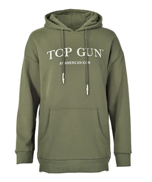Der einzigartige Top Gun Stil spiegelt sich in diesem modernen Hoodie wieder. Mit dem klassichen Top Gun Print auf der Brust. Der Hoodie besitzt eine Kapuze mit Kordelzug. Für die ideale Passform sorgt der Bund am Saumabschluss.