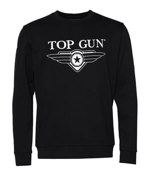 Het heeft de Top Gun letters in het wit op de borst. Het elastische breisel bij de manchetten, kraag en tailleband zorgt voor een ideale pasvorm. Het sweatshirt heeft een comfortabele ronde hals.