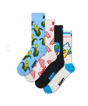 Ein stilvolles Statement für Ihre Füße: Diese Socken kombinieren Funktionalität mit lustigem Design. Mit verstärkter Ferse und Zehen bieten sie extra Halt und Langlebigkeit, während das atmungsaktive Material und das weiche Tragegefühl für maximalen Komfort sorgen. Der eingewebte Label-Schriftzug unterstreicht die hochwertige Verarbeitung. Die Auswahl aus verschiedenen Motiven bringt Abwechslung in Ihre Garderobe. Im praktischen 4er Pack sind diese Socken die perfekte Ergänzung für jeden Look – ob lässig oder elegant.