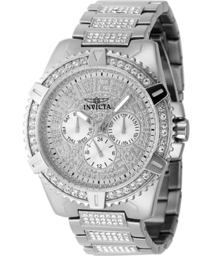 De Invicta 48560 heeft een roestvrijstalen horlogekast van 45 millimeter met een zilveren wijzerplaat.
Dit model wordt aangedreven door een accuraat Quartz uurwerk.
5 bar waterdicht.
Dit model is onderdeel van de Invicta Celestial collectie.

Inclusief 2 jaar garantie.
