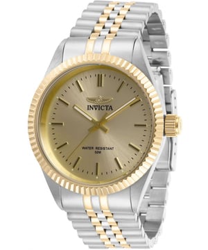 Das Invicta 29382 hat ein 43 millimeter Edelstahl gehäuse mit einem goldenen Zifferblatt.
Dieses Modell wird von einem präzisen  Quarzuhrwerk angetrieben.
5 bar Wasserdichtigkeitszertifizierung.
Dieses Modell ist von der Invicta Specialty  Kollektion.

2 Jahre Garantie.