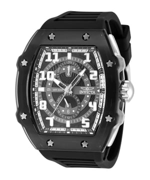 El Invicta 48450 tiene una caja de plastico de 48 millimetros con una esfera negro.
Esta modelo funciona con un movimiento de Cuarzo preciso.
Resistencia a la presión de aqua de 3 bares.
Este modelo es parte de la colección Invicta Racing.

2 años de garantía Invicta.