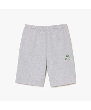 Men's Lacoste Signature Print Fleece Shorts.- Unbrushed fleece.- Regular fit, straight cut.- Branding and 3D effect print.- Welt pocket on back.- Embroidered crocodile on front. Material: 100% Cotton. Ref: GH1220CCA.