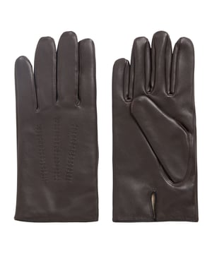 BOSS Hainz4 Gloves in Black. A casual style waxed leather glove by BOSS. These Hugo Boss gloves arrive in a soft nappa leather. Finished with raised stitch detail and a metal BOSS metal logo badge.- Leather gloves.- Raised stitch detail.- Metal logo badge. Material: 100% Lamb Leather. Ref: 50437119244.