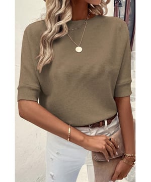 Timeless and elegant design
  Ribbed texture for sophistication and visual interest
  Comfortable half sleeves and crewneck
  Versatile design for effortless styling
  High
  quality construction for long
  lasting wear
Material: 55% Acrylic 45% Cotton