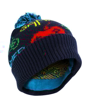 Bertie & Bo - Boys Gaming Bobble Hat: Bertie & Bo Bobble Hats are the perfect accessory for young gamers who want to stay warm and stylish. Why not consider this Boys Gaming Bobble Hat?, featuring funky video game patterns that any gaming fan will love. This fun and cosy hat is a thoughtful gift idea for boys who are passionate about gaming or who just want to add some playful style to their winter wardrobe. It also makes a great last-minute gift, perfect for any young gamer during the colder months. Designed for maximum comfort, this hat features a ribbed turnover cuff that offers a secure and snug fit, making sure it stays perfectly in place even during the most active outdoor adventures. The ribbed texture of the cuff not only adds to the hat’s stylish appeal but also provides extra stretch and flexibility, allowing it to comfortably adapt to different head sizes without feeling too tight. . The soft and warm material keeps the cold at bay, while the decorative pom-pom adds a touch of fun to the design. This hat is designed to keep your little gamer warm throughout the winter. This Beanie Hat is made out of 100% Acrylic fibres, comes in one size that fits most and is machine washable for easy care. Whether for a birthday or just to keep warm, this hat is an ideal choice for boys who love gaming and staying cosy. Extra Product Details: Bertie & Bo Boys Bobble Hat Funky Video Game Patterns Soft & Warm Feel Decorative Pom Pom A Fun, Stylish Gift Idea Ribbed Turnover Cuff Designed for Winter One Size Fits Most Machine Washable
