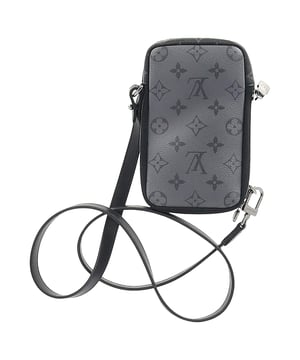 VINTAGE, RRP AS NEW
Discover the perfect blend of style and functionality with the Louis Vuitton Monogram Double Phone Pouch Bag in Grey Coated Canvas. Featuring the brand's iconic Monogram pattern in a sleek grey finish, this pouch offers two separate compartments, making it ideal for keeping your phone, cards, and other essentials organized. Crafted from durable coated canvas, it delivers both luxury and practicality in a compact design.

Styling Tip: Pair this versatile pouch with a casual look, such as a well-fitted hoodie, jeans, and sneakers for an urban-inspired vibe. For a more polished style, wear it with a tailored blazer, chinos, and loafers. Whether you're running errands or attending a night out, this bag adds a touch of understated luxury to any outfit.

 Louis Vuitton Monogram Double Phone Pouch Bag in Grey Coated Canvas

Condition: Excellent
Signs of wear: No retail tag, No visible sign of wear., 
Packaging: None
Color: Grey
Material: Coated canvas
Size: One Size | One Size
Measurements: Width: 35; Height: 190; Length: 110
SKU: MRPPUGBSM456848M