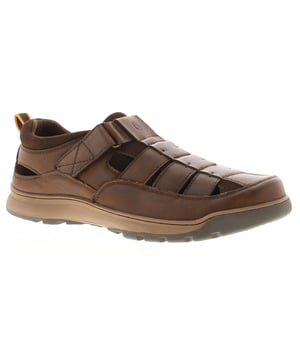 Hush Puppies Mens Sandals Comfortable Rucker Leather Brown. Leather Upper. Cambrelle Lining. Rubber Sole. Footwear Sandals.