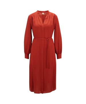 Womens Boss Dibanora6 Dress in red.- V-neck.- Long sleeves.- Button closure.- Tie waist.- Regular fit.- Ref: 50474185613
