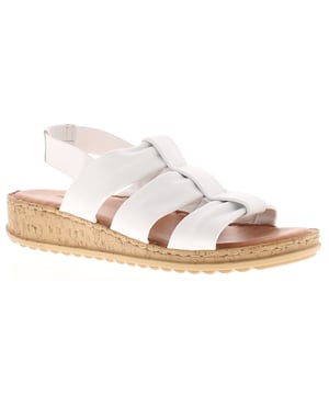 Hush Puppies Damen Sandalen Eden Leder Elastisch Weiß. Obermaterial aus Leder. Futter aus Leder. PU-Sohle. Fußbekleidung Sandalen.
