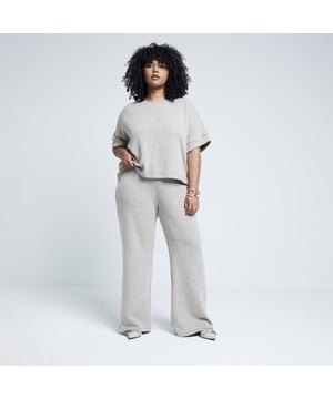 Plus collection, Wide leg, Crochet detail, Elasticated waistband
