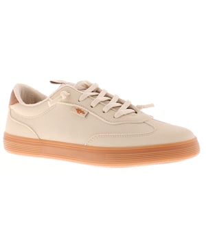 Zapatillas Rocket Dog Zap naturales para mujer, fabricadas con sintético y suela de goma. Incluyen: sistema de cordones elásticos, cuello de toalla y plantilla de espuma afelpada.