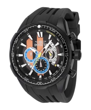 El Invicta 48451 tiene una caja de acero inoxidable de 48 millimetros con una esfera negro.
Esta modelo funciona con un movimiento de Cuarzo preciso.
Resistencia a la presión de aqua de 10 bares.
Este modelo es parte de la colección Invicta Racing.

2 años de garantía Invicta.
