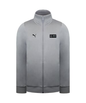 The Puma Mercedes-AMG Petronas Men's Grey Track Jacket is a stylish and functional piece of apparel, designed for fans of the legendary Formula 1 team, Mercedes-AMG Petronas. Combining sleek design with high-performance materials, this track jacket is perfect for any motorsport enthusiast who wants to show their team spirit while enjoying superior comfort and functionality.
Key Features:
Official Mercedes-AMG Petronas F1 Team Design: 

The Mercedes-AMG Petronas branding and the iconic Puma logo are prominently featured on the chest, showcasing your support for one of the most successful teams in Formula 1 history.


Breathable &amp; Lightweight Fabric: 

Made with high-quality, breathable fabric, this jacket is designed to keep you comfortable during physical activities or casual outings, promoting airflow and ensuring you stay cool and dry.


Full Zip Design: 

The full-zip closure allows for easy on and off, providing adjustable ventilation to help regulate your body temperature, perfect for intense training sessions or just everyday wear.


Modern Grey Colorway: 

The sophisticated grey color offers a versatile look, allowing for easy pairing with various outfits, whether you're at the track, in the gym, or out on the town.