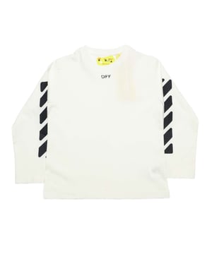 Juniors Off White Stamp Long Sleeve T-shirt.- Ronde hals.- Lange mouwen.- Off stamp logo.- Diagonale details op de lange mouwen. Materiaal: 100% katoen. Ref: OBAB0010010110.