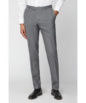 Formal Suit Trousers by Occassions. This stylish, grey slim-fit pair of suit trousers from the Occasions range boasts modern comfort and practicality. A perfect addition to a formal wardrobe for weddings and special events. Pair with the matching jacket for the full look.