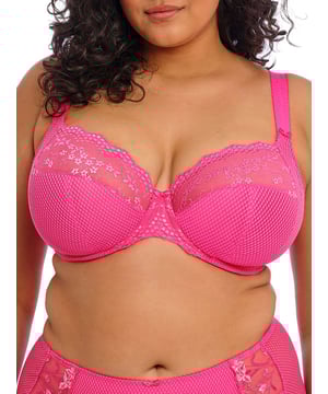 Elomi Charley Underwired Plunge Bra. With a low centre front, three section cup and flexible back sweep. Product is made of 82% Nylon/Polyamide, 18% Elastane and is hand-wash only.
