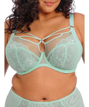 Elomi Brianna Underwired Plunge Bra. Three section cup and side panelling. Product is hand wash only.