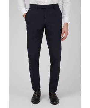 This luxurious dresswear suit trouser is crafted in a plain black wool blend cloth. Features black satin braiding down the outer leg seam to tie in with the details of the jacket. Team the two together for the ultimate sophisticated Dresswear look.