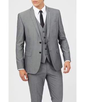 Tonic Panama Jacket by Racing Green. Update your formalwear with a classic suit from Racing Green. Contemporary, pared-back and simply effortless, this silver grey jacket is transitional and will see you through all of life's seasons and occasions, including weddings to more casual weekends. Wear yours smart with a button-down Oxford shirt and brogues, or go casual with a plain tee and trainers combo - anything goes.