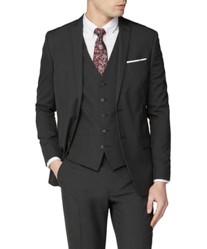 Plain Slim Suit Jacket by Limehaus. Limehaus is a true trendsetter in menswear, and this sophisticated suit in a stylish slim fit, is no exception. The suit jacket features a 2-button single breasted fastening with a notch lapel and 2-button cuff. This suit boasts a contemporary twist on traditional style, pair with the matching trouser and waistcoat, the perfect look for any occasion.