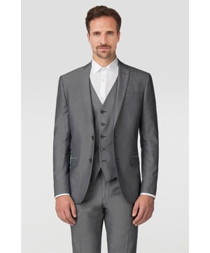 Classic Suit Jacket by Limehaus. This men's Limehaus suit jacket is purpose built for comfort and style at any occasion. With a four button cuff and a comfortable slim fit, this suit creates a sharp silhouette for him that exudes style. Pair with the matching trousers for the full look.