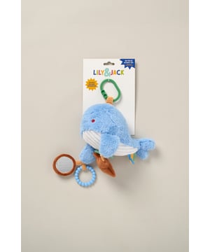 This adorable nursery activity toy from the Lily & Jack collection is designed to entertain and stimulate babies. It features a unique, colourful design with engaging textures, sounds, and interactive elements to encourage sensory exploration and motor skill development. Includes a clip for easy attaching.