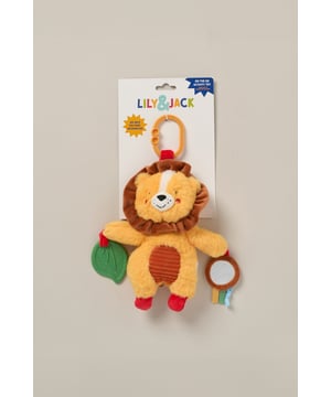 This adorable nursery activity toy from the Lily & Jack collection is designed to entertain and stimulate babies. It features a unique, colourful design with engaging textures, sounds, and interactive elements to encourage sensory exploration and motor skill development. Includes a clip for easy attaching.