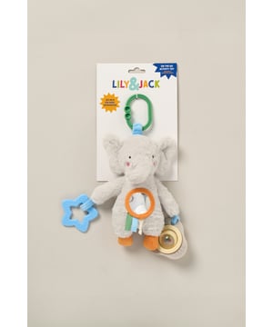 This adorable nursery activity toy from the Lily & Jack collection is designed to entertain and stimulate babies. It features a unique, colourful design with engaging textures, sounds, and interactive elements to encourage sensory exploration and motor skill development. Includes a clip for easy attaching.