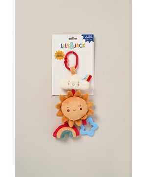 This adorable nursery activity toy from the Lily & Jack collection is designed to entertain and stimulate babies. It features a unique, colourful design with engaging textures, sounds, and interactive elements to encourage sensory exploration and motor skill development. Includes a clip for easy attaching.