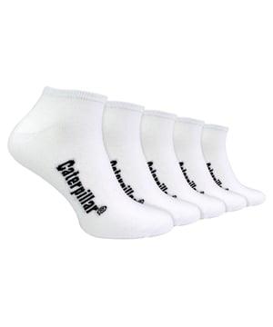 CAT - Men’s 5 Pack Trainer Work Socks: Introducing the CAT Trainer Work Socks, a pinnacle of comfort, protection, and durability. Elevate your workday experience with these socks designed to meet the demands of strenuous activities. Engineered for those who rely on their feet, these socks feature reinforced toes and heels, providing unparalleled protection while wearing work boots. Crafted from a soft yet durable cotton rich fabric, these socks offer a luxurious feel while standing up to the rigours of your daily routine. With a five-pair pack, CAT Work Socks provide a reliable rotation to keep your feet comfortable throughout the work week. Precision meets perfection with alignment points placed on the toe and heel. . Designed for practicality, These socks come in Black, White or Assorted and are available in 3 sizes: 6-9 UK, 9-11 UK & 12-14 UK. They are made from 75% Cotton, 24% Polyester, 1% Elastane and are also machine washable at 40. Extra Product Details: CAT Trainer Work Socks Robust & Durable Combed Cotton Fibres Available in Black or White Low Cut Trainer Length Soft Feel & Durable Fabric Cushioned Heel & Toe Ideal For Steel Top Cap Boots 75% Cotton, 24% Polyester, 1% Elastane Machine Washable