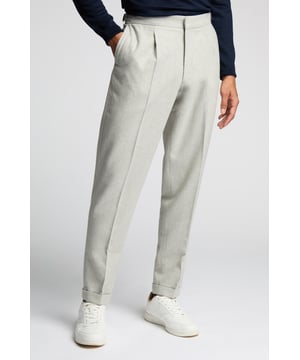 Cut to a contemporary fit, these men''s flannel trousers from melka are a failsafe way to add style to any wardrobe. Featuring side adjusters, pair these modern trousers with a simple crew neck t-shirt under the matching overshirt.