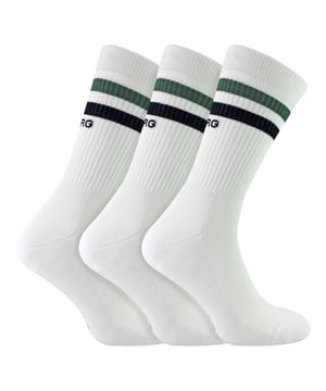 Core Crew Socks 3-Pack - Essential Everyday Comfort: Elevate your daily essentials with the Björn Borg Core Crew Socks 3-Pack, designed for ultimate comfort and durability. These socks are made from a soft cotton blend with added stretch for a snug fit. Featuring a classic crew length and the iconic Björn Borg logo on the ribbed cuffs, these socks are perfect for everyday wear, providing both style and support. Extra Product Details:. 85% Cotton 13% Polyamide 2% Elastane Crew Length Ribbed Cuffs Iconic Björn Borg Logo Machine Washable. These socks are a must-have for anyone seeking comfort and style in their daily wardrobe