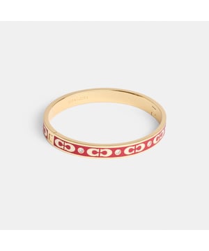 Kissing C Enamel Hinged Bangle, Diameter: 6cm 5.5cm (H)