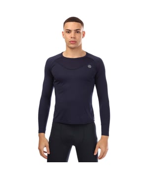 Mens Skins Series-3 Long Sleeve T- Shirt in navy.- Round neck.- Long sleeves.- Mesh panelling for improved breathability and movement.- Silver reflective logos.- 100% Polyester.- Ref: ST40754569010