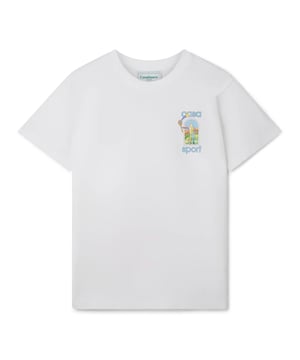 The Le Jeu Coloré t-shirt is a printed design inspired by Afro-Cubism artworks infused with bold paintings and cubism as seen in Nigeria, with the style adapted to that of our world. Crafted from organic cotton and featuring the house's seasonal artwork on the back and left chest. Completed with a classic crew neck.