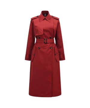 moderne trenchcoat -- waterafstotend -- klassieke trench details -- gedeeltelijk gevoerd met logo jaquard voering -- iconische streepband aan binnenkant halslijn