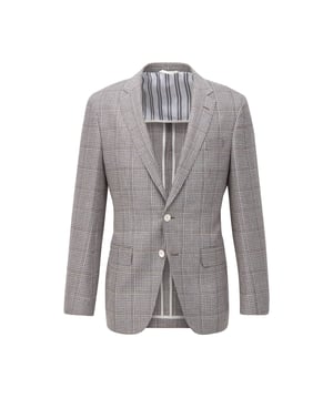 Men's Boss Hartlay Blazer Jacket.- Notch lapel.- Two button fastening.- Button cuffs.- Slim fit.- Smooth checked virgin wool. Material: 100% Virgin Wool. Ref: 50427053042.