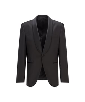 Men's Boss Jefron Blazer Jacket.- Shawl lapels.- Single button fastening.- Welt pockets.- Inside jet pockets.- Kissing buttons on the cuff.- No vent.- Fully lined.- Regular fit.- Main material: 100% Virgin Wool. Lining: 52% Acetate, 48% Viscose. Facing: 100% Silk. Sleeve lining: 100% Viscose. Ref: 50379909001.
