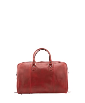 Bolsa de viaje unisex. El cierre es con cremallera. Los bolsillos internos son uno con cremallera. Los bolsillos externos están ausentes. La bandolera es ajustable y extraíble en piel. El mango es de piel. Hay un compartimento interno. El material exterior es 100% Piel Auténtica. Internamente está forrado en algodón. Medidas: 47x36x15 cm. Hecho en Italia