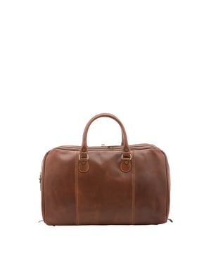 Unisex-Reisetasche mit Reißverschluss. eine mit Reißverschluss-Innentaschen. fehlende Außentaschen. verstellbarer und abnehmbarer Schultergurt aus Leder. im Ledergriff. ein Innenfach.  Außenmaterial. Innen mit Baumwolle gefüttert. Maße: 47x36x15 cm. Hergestellt in Italien